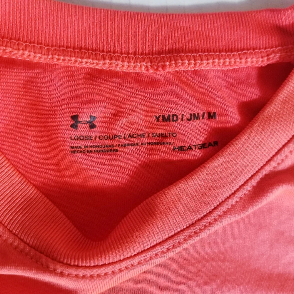UNDER ARMOUR YOUTH MEDIUM LOOSE HEAT GEAR ORANGE SHIRT